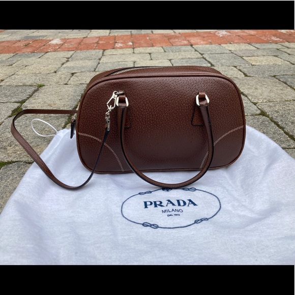 Prada Vitello Bowler Bag | Sm. | Brown | AUTHENTIC - Picture 9 of 10